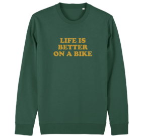 LIFE IS BETTER ON A BIKE CYCLING SWEATER (GREEN)